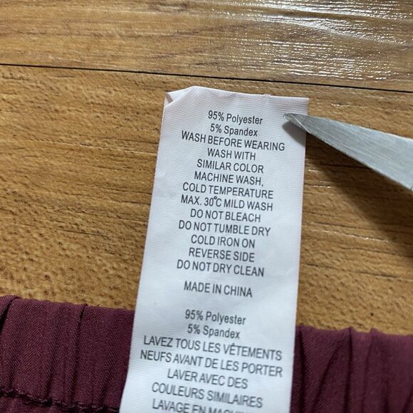 ZYIA Active L Maroon Soft Cozy Fleece Pull-on Joggers Elastic Waist Sweatpants - Picture 9 of 16